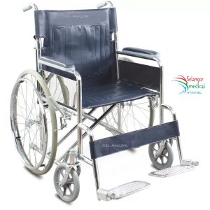 FAUTEUIL ROULANT ADULTE EN ACIER CHROME