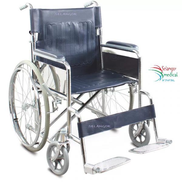 FAUTEUIL ROULANT ADULTE EN ACIER CHROME
