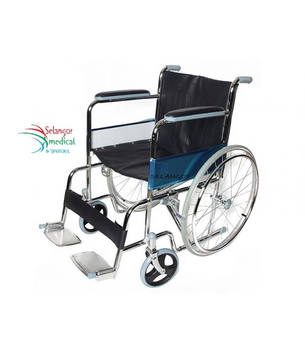 FAUTEUIL ROULANT ADULTE EN ACIER CHROME - Image 4